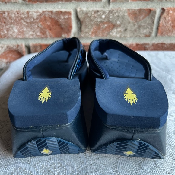 Volatile Mini Croco Women's Navy Wedge Sandals - size 7 - Picture 3 of 4